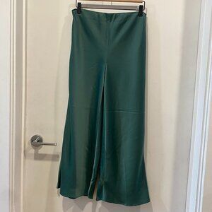 💚 Joie Green Satin Flowy Pants | Size 4 | Subtle Sheen